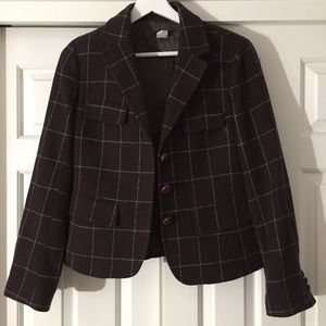 J.Crew Brown and Teal Wool Blazer Size 6